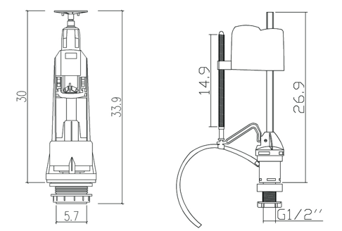 Plastic fittings for toilet tanks